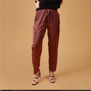 NWT Georgie Satin Cargo Pants